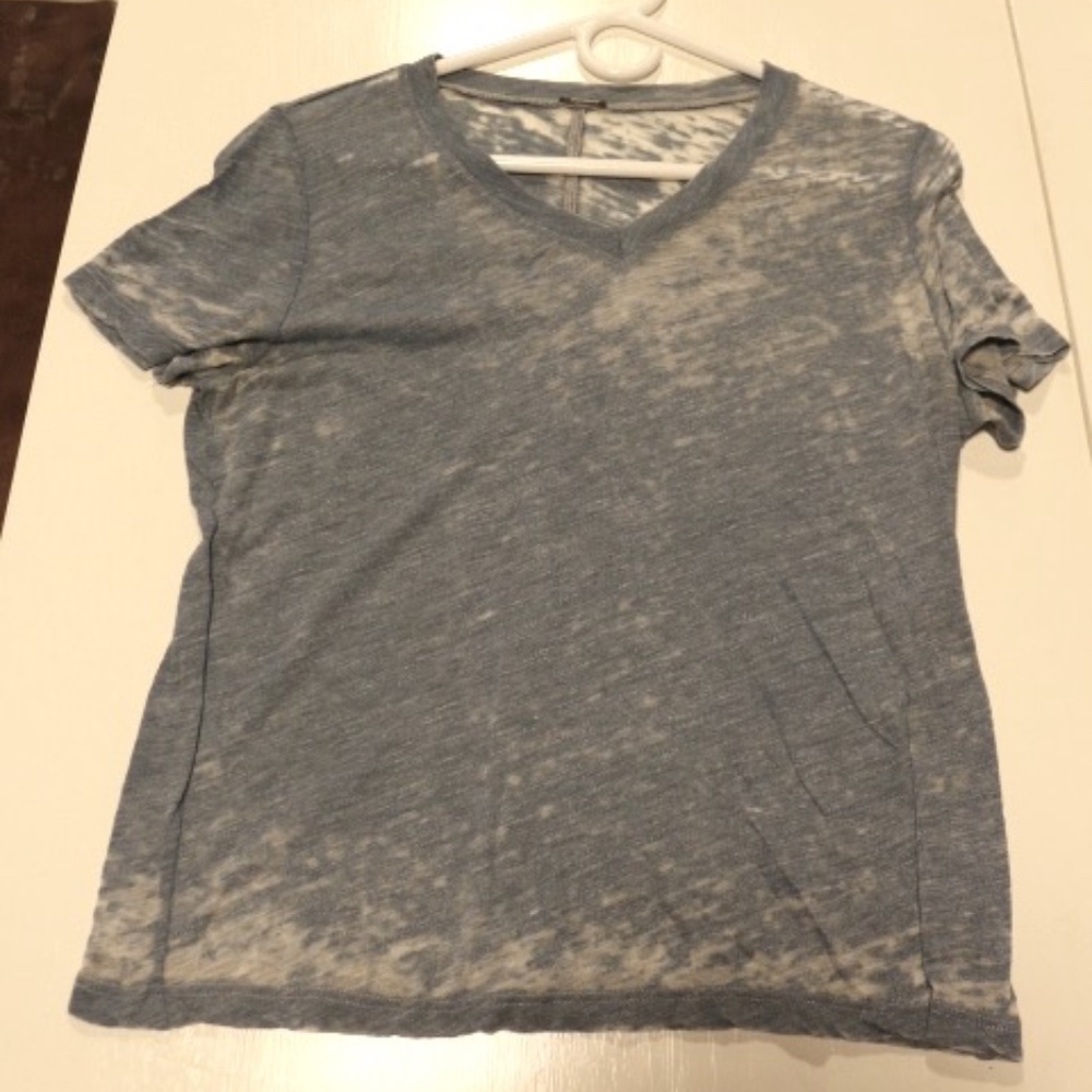 MONROW FITTED V NECK TEE BLUE | SMALL S